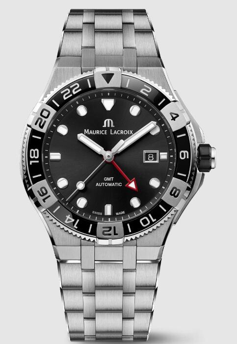 Review Best Maurice Lacroix AIKON AUTOMATIC VENTURER GMT AI6158-SS002-330-1 Replica watch
